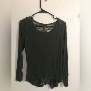 Back Cut out Floral Design Olive Dark Green